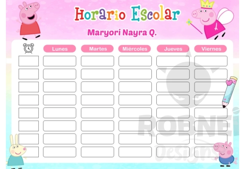 Peppa Pig Horario Escolar